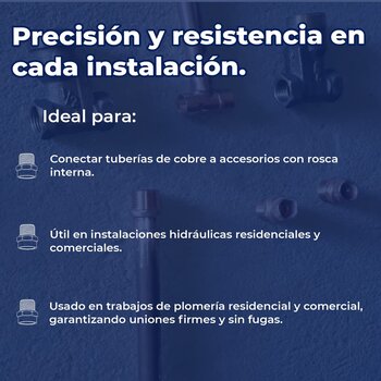 Conector de Cobre Rosca Exterior ½ pulgada Iusa