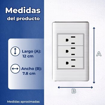 Placa de 3 Contactos Color Blanco Luxica