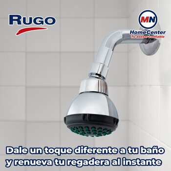 Regadera Redonda de 3 1/4” con 5 funciones sin brazo Rugo 44PC