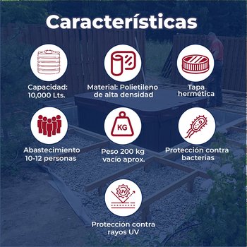 Cisterna Rotoplas Equipada 10,000 L para Almacenamiento de Agua