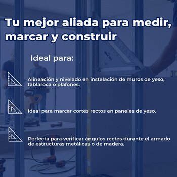 Escuadra 12" pulgadas de Aluminio Para Muros de Yeso Truper