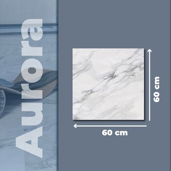Piso Tipo Mármol Aurora Bianco Daltile 60x60 cm Rectificado