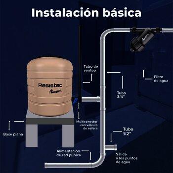 Tinaco Multicapa Beige Resistec Rotoplas 1100 L