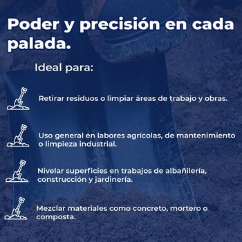 Pala Truper T-2000 Cuadrado Puño Y Mango 29-½ pulg