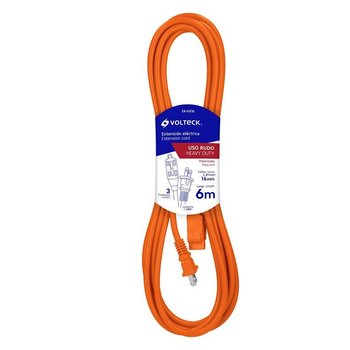 Extensión Eléctrica Volteck Naranja 6 m