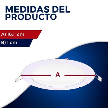 Luminario flat eco 7 pulgadas led 12 watts luz blanca
