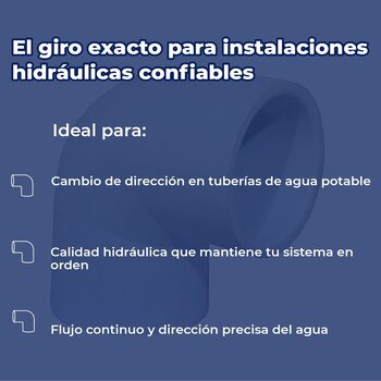 Codo PVC Hidráulico Cedula 40 90 x 38 mm