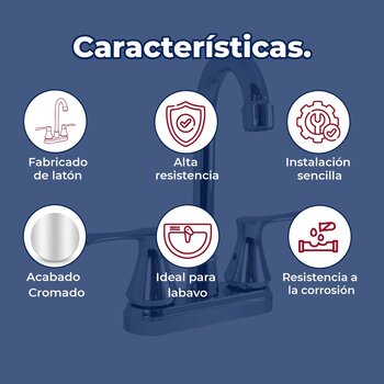 Llave Mezcladora 4" Para Lavabo Tipo Bar Rugo Acabado Cromo