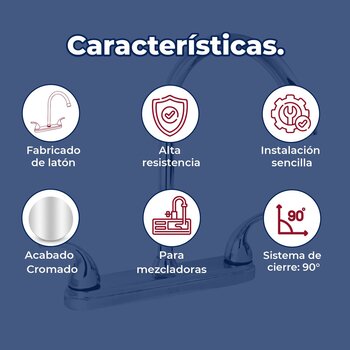 Llave Mezcladora 8" al Piso Para Fregadero Rugo Maneral Géminis