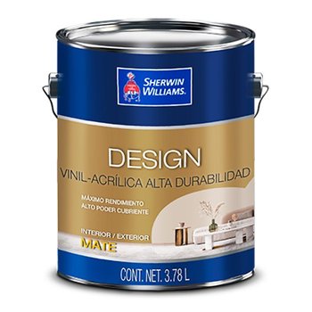 Pintura Vinil Acrílica Mate Design Blanco 3.78L