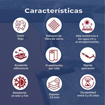 Imper prefabricado APP Sikashield 3.5mm FVidrio gravilla roja