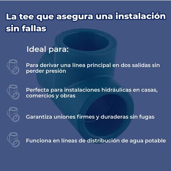Tee Rotoplas Tuboplus 1” para Instalaciones Hidráulicas
