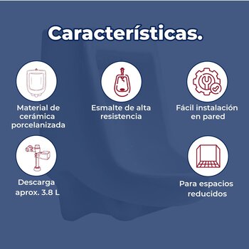 Mingitorio Cato Terra II Blanco de Cerámica para Baño de 3.8 L