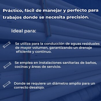 Tubo Sanitario PVC Norma 75 mm 3 x 1 m Advance