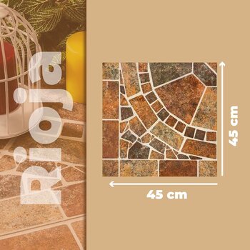 Piso Cerámico Geométrico Rioja Multicolor Daltile 45x45 cm GRJ1