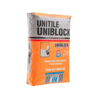 Adhesivo Uniblock Unitile Blanco Saco de 20 kg