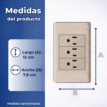 PLACA 3 CONTACTOS DORADO LUXICA