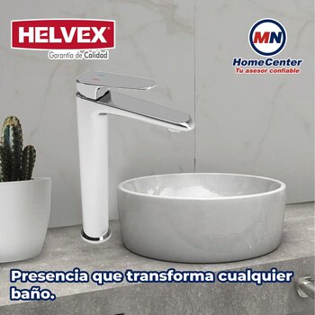 Llave Monomando Para lavabo Alto Sin Contra Potenza Cromo Helvex