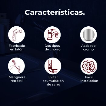 Llave Monomando Con Manguera Retráctil Anticalcáreo Helvex E-306