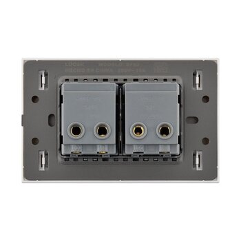 Placa 2 Apagadores Sencillos Lucek Flat Plata