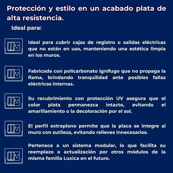 Placa Ciega Color Plata Luxica