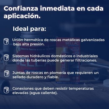 Sellador de Roscas Polipropileno y metal 118 ml Presto