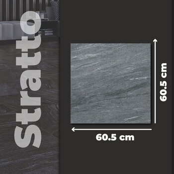 Piso Antiderrapante Stratto Gray Daltile 60.5x60.5 cm