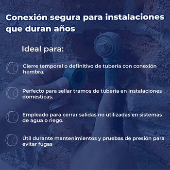 Tapón Tuboplus Hembra Rotoplas ½" Para Instalación Hidráulica