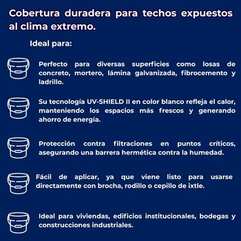 Impermeabilizante Acrílico Fibratado Blanco Impac 5000 3.8 L