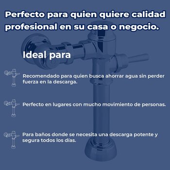 Fluxómetro de Manija para Taza 6 L Spud de 38 mm Helvex 110-38