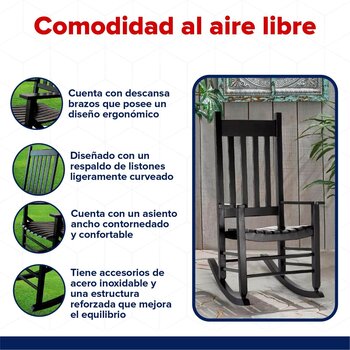 Silla Mecedora Madera Negro
