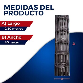 Malla Electrosoldada DeAcero 66-66 2.5 x 40 ML 100 m2