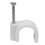 Grapa Curva Cable Coaxial Volteck 20 pz Blanca