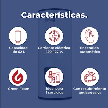 Calentador de Depósito Eléctrico Calorex 62 Lt