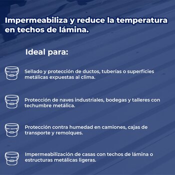 Impermeabilizante Acrílico Para Lamina Impac Metal Blanco 19 L