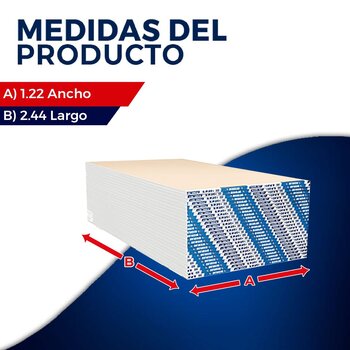 Panel Yeso Regular INT STD 1/2 1.22X2.44M (23.8KG)