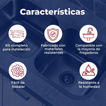 Kit de Instalación Coflex Fregadero 2 Tarjas con Contracanasta