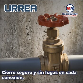 Válvula de Compuerta Roscable Urrea 19 mm (3/4") de Latón
