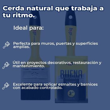 Brocha Byp de cerda natural La Buena 3” pulgadas