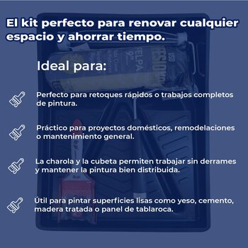 Kit Rodillo, Brocha 2" y Charola marca Byp 1¼ pulg