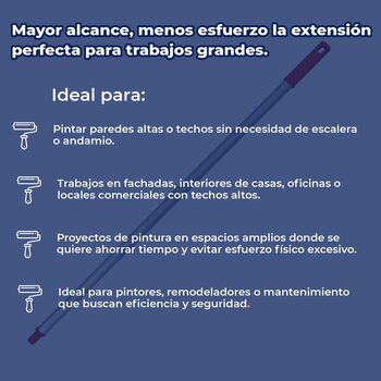 Extensión Para Rodillo de Aluminio 1.20 MT