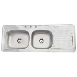 Fregadero marca Eb Técnica 144 x 54 cm 2 Tinas 1 Escurridor