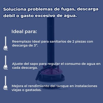 Valvula de Descarga Sanitario 3" Sapo Ajustable WC 2 Pzas