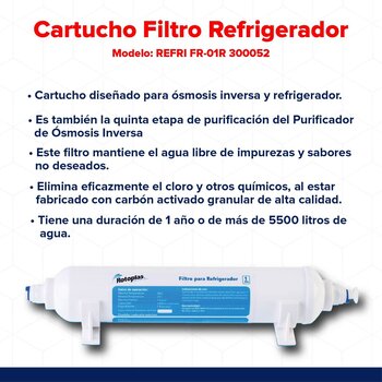 Cartucho Filtro Para Refrigerador Osmosis Repuesto Rotoplas