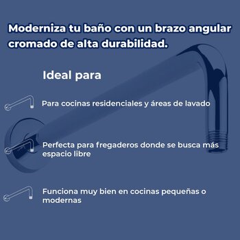 Brazo y Chapetón Angular Para Regadera Helvex TR-035