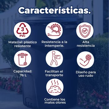 Cesto Plástico 76 litros Negro