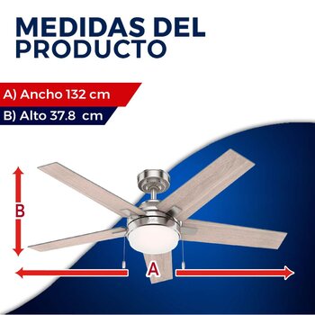 Ventilador de techo bartlett 52 pulgada niquel