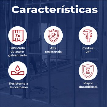 Poste Metálico Calibre 26 9.20 cm x 3.05 ml