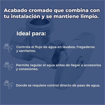 Llave Angular Urrea 1/2" Acabado Cromado Uso Profesional