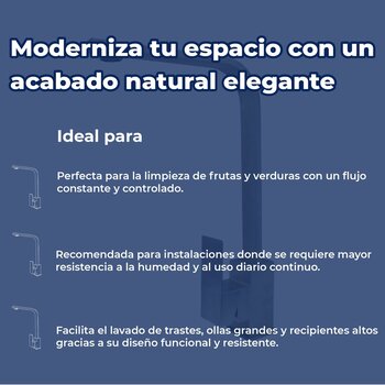 Llave Mezcladora Monomando Para Fregadero Rugo 014FM